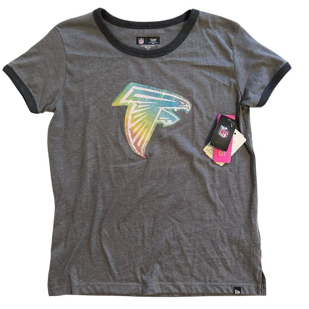 NWT HFL Atlanta Falcons Sequin Logo T-shirt Girls 14/16